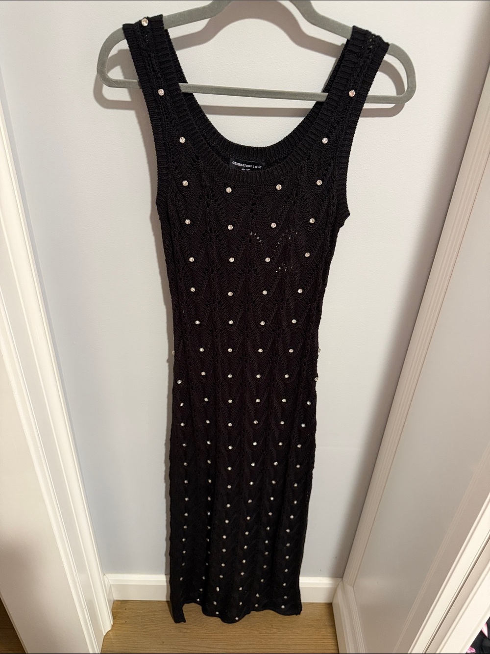 Generation Love Women's Vincent Crystal Pointelle Knit Dress